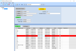 Metgrade Measurements, Epicor ERP module screenshot